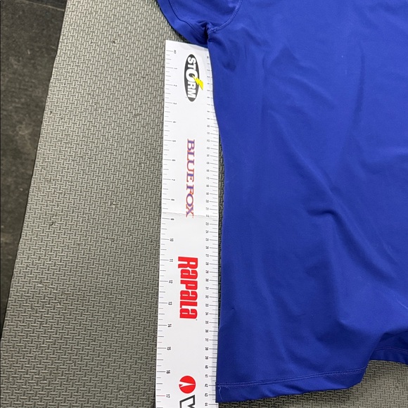 Adidas Royal Blue V-Neck Tee with Neon Highlights - Picture 3 of 6